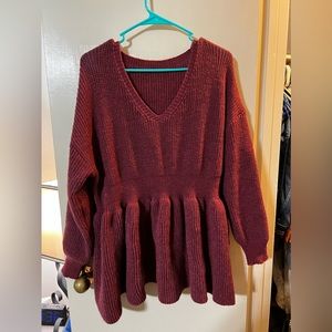 peplum vneck sweater